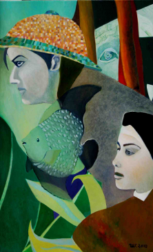 VERSUNKEN IN FREMDER UMGEBUNG</br >Öl auf Leinwand, 130 x 80 cm, 2010