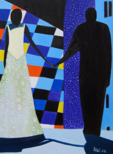 MONDSCHEINSPAZIERGANG</br >Öl auf Leinwand, 80 x 60 cm, 2022