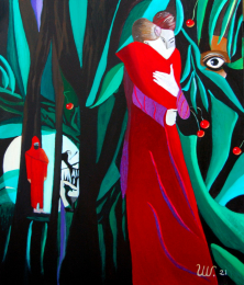 SCHUTZ UND BEDROHUNG</br >Öl auf Leinwand, 140 x 120 cm, 2021