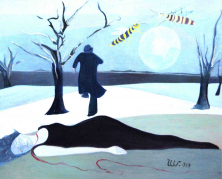 NIE WIEDER WAR EIN MOND SO KALT</br >Öl auf Leinwand, 90 x 110 cm, 2019