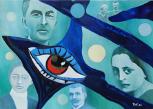 DIALOG MIT DEN VORFAHREN</br >Öl auf Leinwand, 30 x 40 cm, 2009