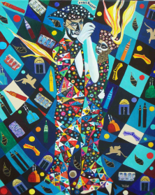 LETZTER WALZER DER LAGUNE</br>Acryl auf Leinwand, 90 x 70 cm, 2006