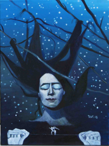 PAS DE DEUX IN EINER STERNENNACHT</br >Öl auf Leinwand, 80 x 60 cm, 2015