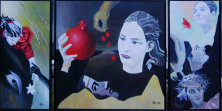 DER PERSOPHONE MYTHOS</br>Triptychon, 238 x 130 cm, 2009