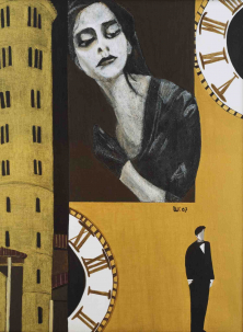 DIE ERWARTUNG</br>Mischtechnik auf Leinwand, 80 x 60 cm, 2007
