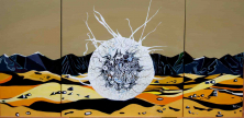 ENDE DER WÜSTENZEIT (Triptychon)</br >Acryl auf Leinwand, 90 x 180 cm, 2008
