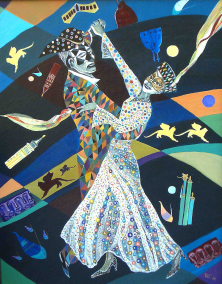 VENEZIANISCHER WALZER</br>Acryl auf Leinwand, 90 x 70 cm, 2006