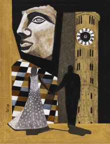 DER WEG ZUM FEST</br>Mischtechnik auf Leinwand, 80 x 60 cm, 2007