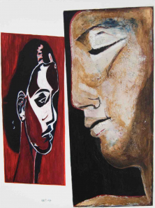 INNERE STIMME</br >Mischtechnik auf Leinwand, 80 x 60 cm, 2007