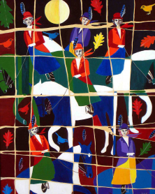 HUNTING CALL</br>Acrylic on canvas, 80 x 100 cm, 2004