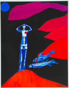 MUTIGER AUFBRUCH</br >Gouache auf Papier, 64,5 x 50 cm, 1974
