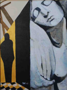 DER ABSCHIED</br>Mischtechnik auf Leinwand, 80 x 60 cm, 2007