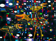 ARCHAEOPTERIX KOMIKOS</br>Acryl auf Leinwand, 50 x 70 cm, 2004