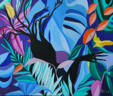 SHOO SHOO LITTLE BIRD</br>Öl auf Leinwand, 100 x 120 cm, 2020