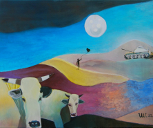 TÄUSCHENDE IDYLLE</br >Öl auf Leinwand, 60 x 100 cm, 2022