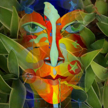 TOR IN MAGISCHE WELTEN</br>Öl auf Leinwand, 100 x 100 cm, 2018