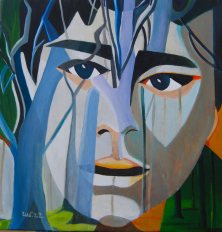 DER VERLORENE KOMPASS</br >Öl auf Leinwand, 100 x 100 cm, 2022