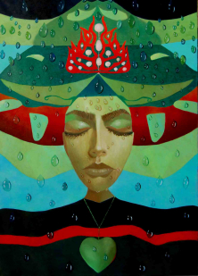 REGENMAGIE</br>Öl auf Leinwand, 140 x 100 cm, 2009