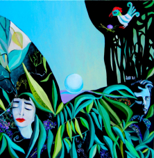 ERFORSCHEN UNBEKANNTEN TERRAINS</br >Öl auf Leinwand, 100 x 100 cm, 2021