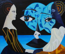 NACHTMEERFAHRT INS UNBEWUSSTE</br >Öl auf Leinwand, 100 x 120 cm, 2019