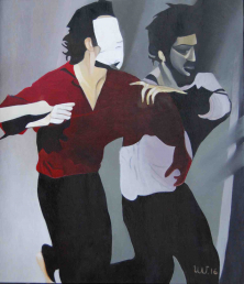 HÜTE DICH, WENN DER SCHATTEN DIE FÜHRUNG ÜBERNIMMT</br >Öl auf Leinwand, 140 x 120 cm, 2017