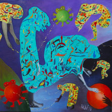 EWIGE SUCHE</br>Öl auf Leinwand, 90 x 100 cm, 2015