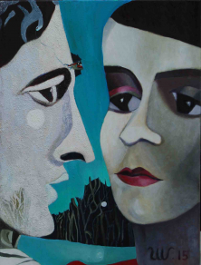 IM MONDSCHEIN</br >Mischtechnik auf Leinwand, 80 x 60 cm, 2015