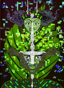GEIST DER PFLANZEN</br >Acryl auf Leinwand, 140 x 100 cm, 2008