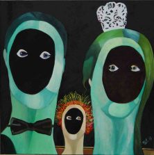 PORTRAIT EINER FAMILIE</br >Öl auf Leinwand, 100 x 100 cm, 2017