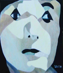 DER PANTOMIME (PORTRAIT JEAN-LOUIS BARRAULT)</br >Mischtechnik auf Leinwand, 140 x 120 cm, 2013