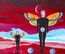 EIN ERGEBNIS VON ADAMS APFEL</br>Öl auf Leinwand, 100 x 120 cm, 2017
