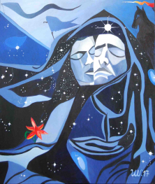UNTER SIDERISCHEM HIMMEL</br>Öl auf Leinwand, 140 x 120 cm, 2017