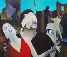 ORPHEUS UND EURYDIKE ÜBERLISTEN DAS SCHICKSAL</br>Öl auf Leinwand, 120 x 140 cm, 2017