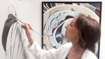 Ulla Wobst im Atelier