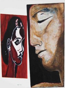 INNER VOICE</br >Mixed media on canvas, 80 x 60 cm, 2007