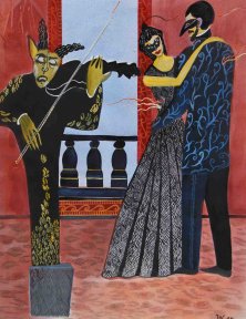 DEVIL`S VIOLONIST</br>Mixed media on paper, 64,5 x 50 cm, 1984