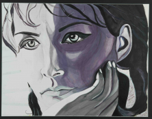 VISION (SELBSTPORTRÄT)</br>Mischtechnik auf Papier, 50 x 64,5 cm, 2003