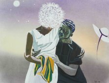 WITH THE SLIGHTEST BREEZE</br>Mixed media on paper, 50 x 64,5 cm, 2002